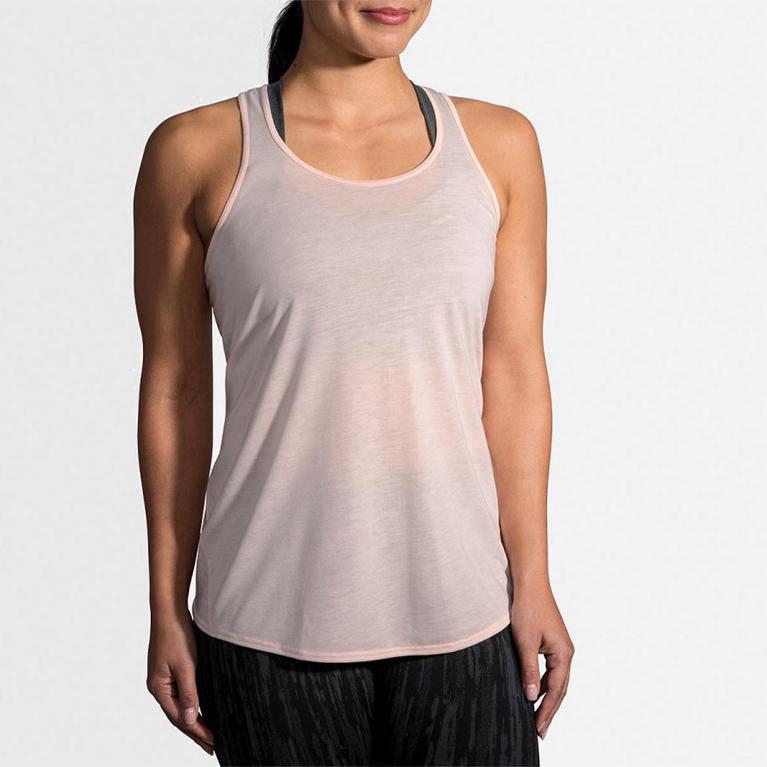 Brooks Distance Israel - Women's Running Tank Top - Pink (87490-LBVQ)